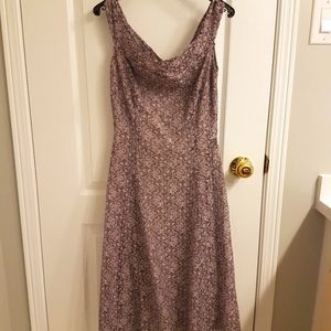 Lace boat neck A-line dress
